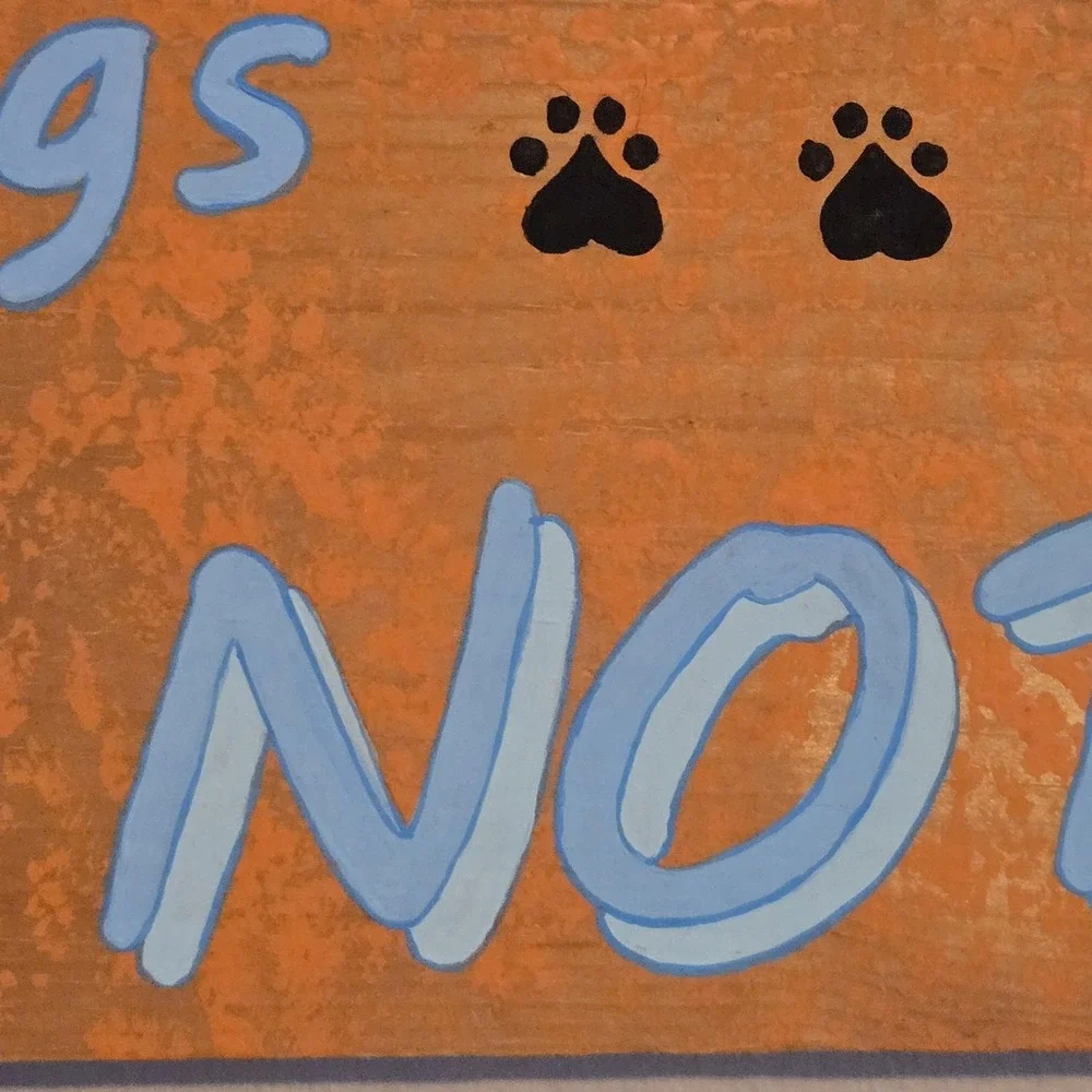 Hand Painted Recycle Pallet Wood Sign This House Without Dogs Not!! Rustic Decor